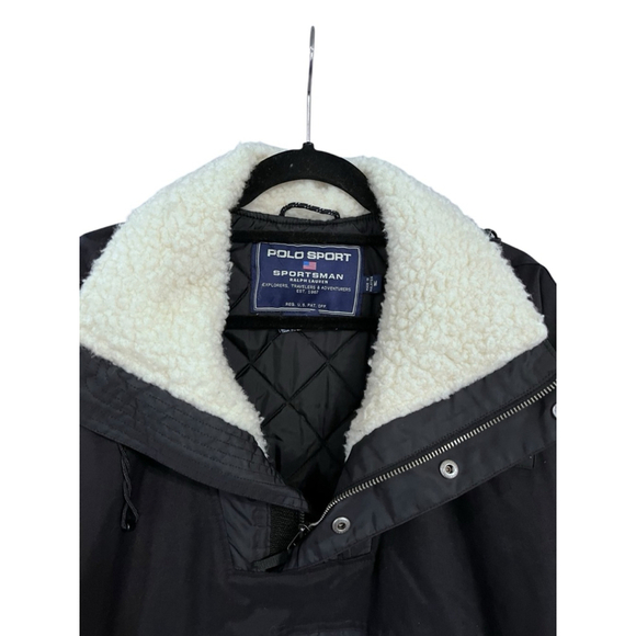 Polo Sport Ralph Lauren Sportsman Vintage 90s Anorak Black Jacket Med Embroider - Picture 3 of 12